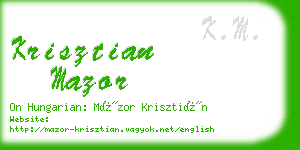 krisztian mazor business card